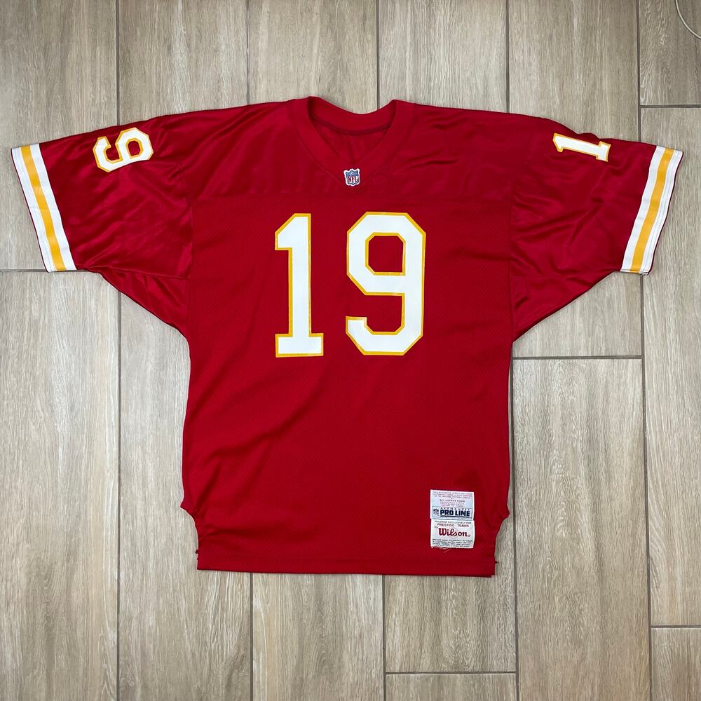 VTG 1990s Wilson Authentic Pro Line Joe Montana 19 Kansas City Chiefs NFL Jersey